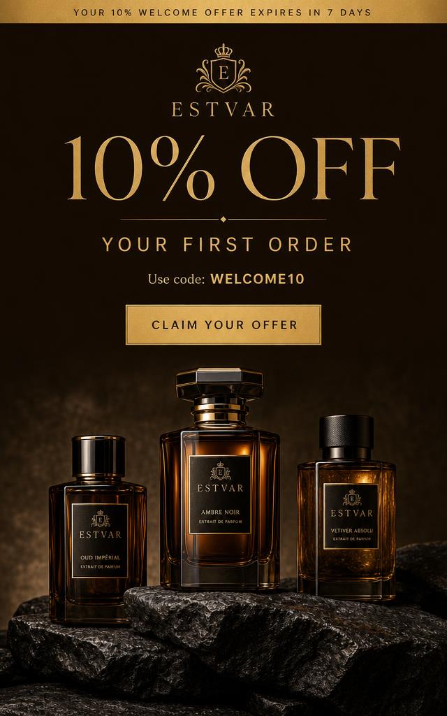 Welcome flow email for a luxury fragrance brand